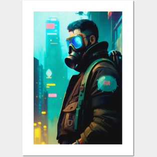 Abstract Cyberpunk Man Posters and Art